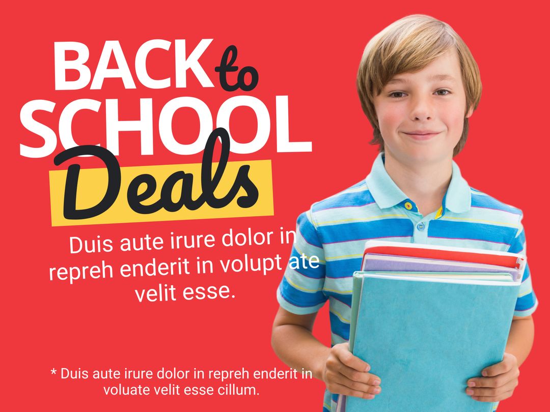 Back to School Deals with Smiling Child Holding Books