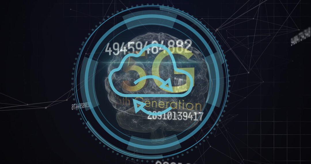 Futuristic Digital Brain with 5G Networks and Data Connections