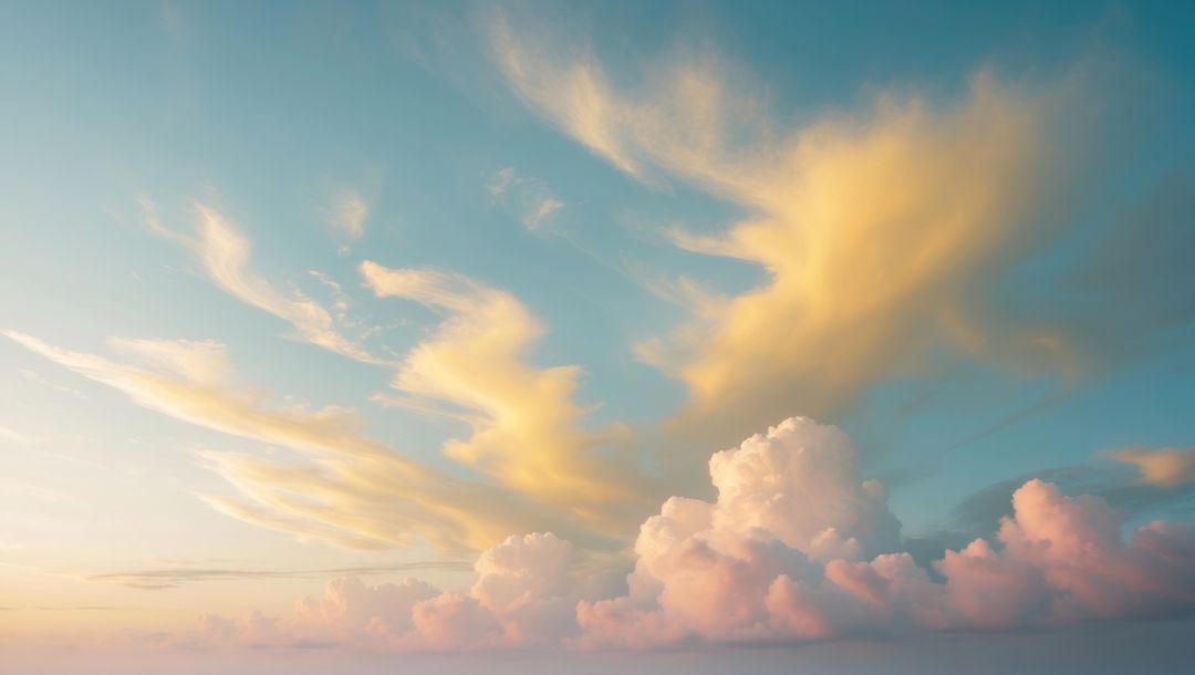 Serene Dawn Clouds with Pastel Sky