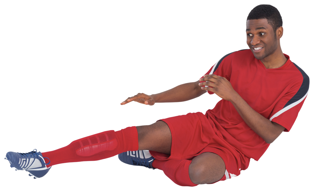 Transparent Football Player in Red Uniform Kicking - Download Free Stock Images Pikwizard.com