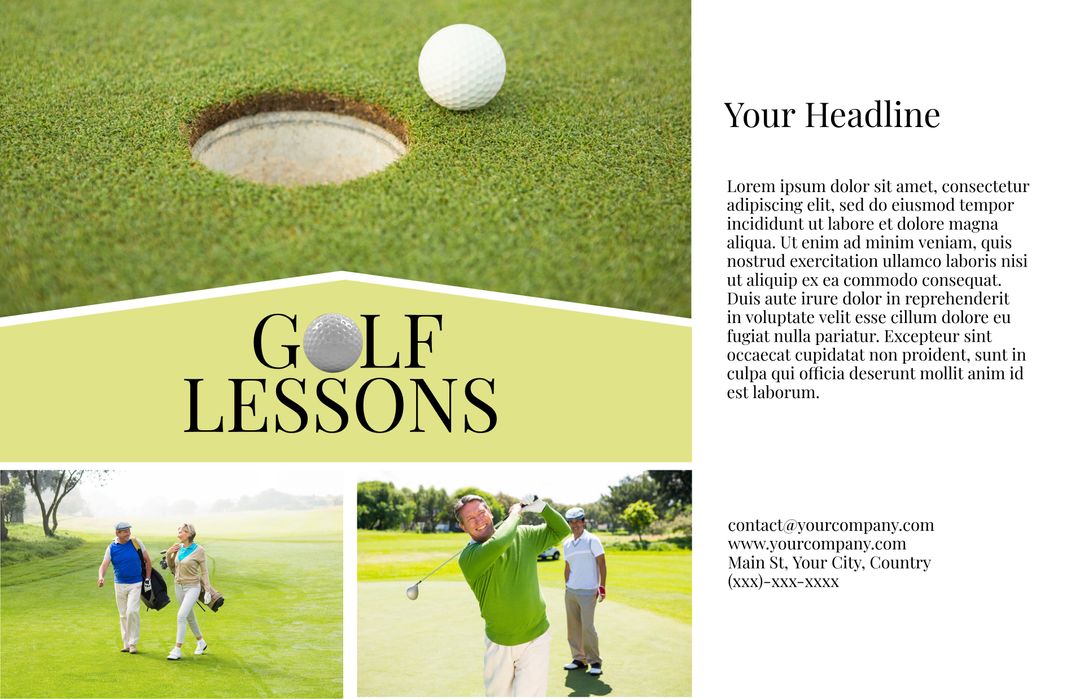 Dynamic Golf Lessons Banner Highlighting Precision and Success