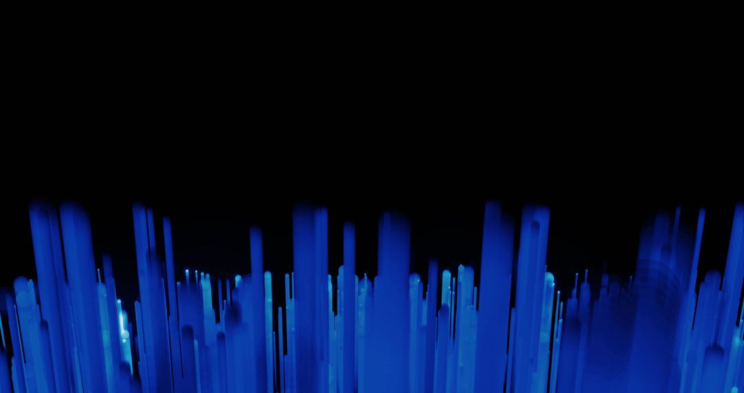 Blue Light Trails on Black Background for Digital Interface