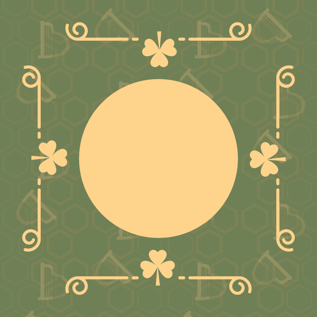 Transparent clovers and geometric frame with copy space