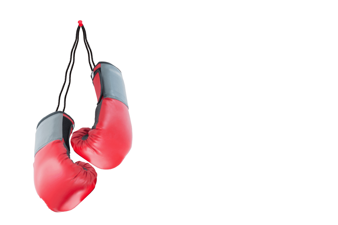 Digital Illustration of Red Boxing Gloves on Transparent Background