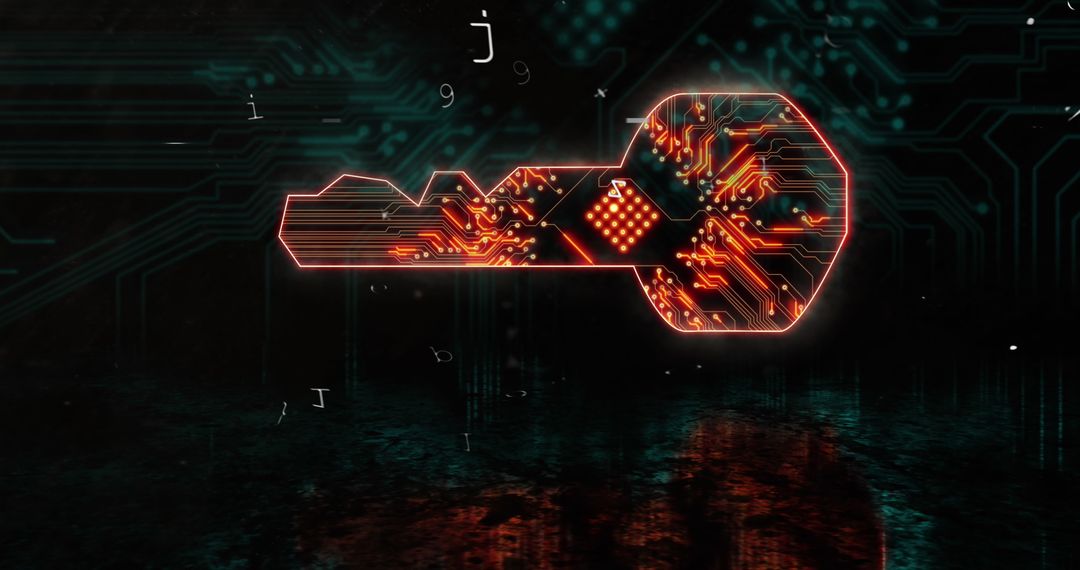 Digital Circuit Key with Futuristic Padlock Design