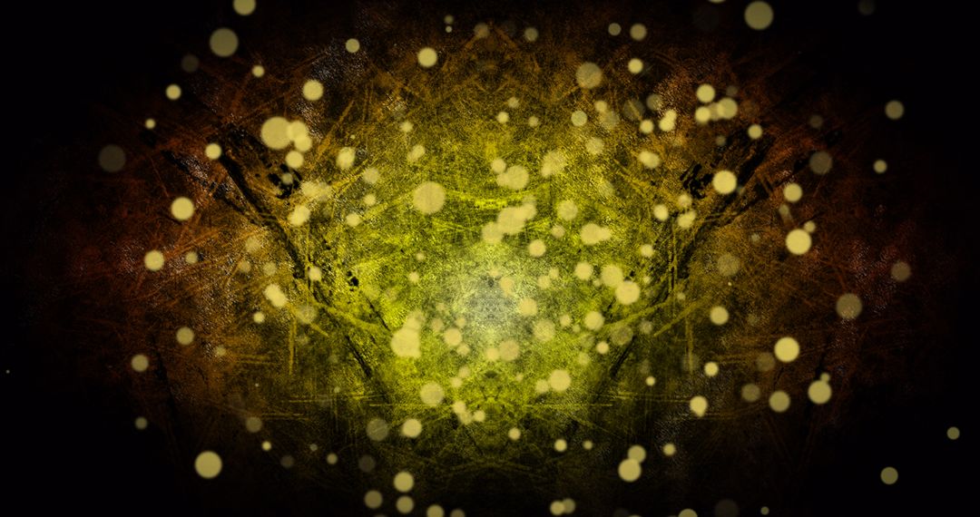 Golden Dots on Glowing Background Art Illustration