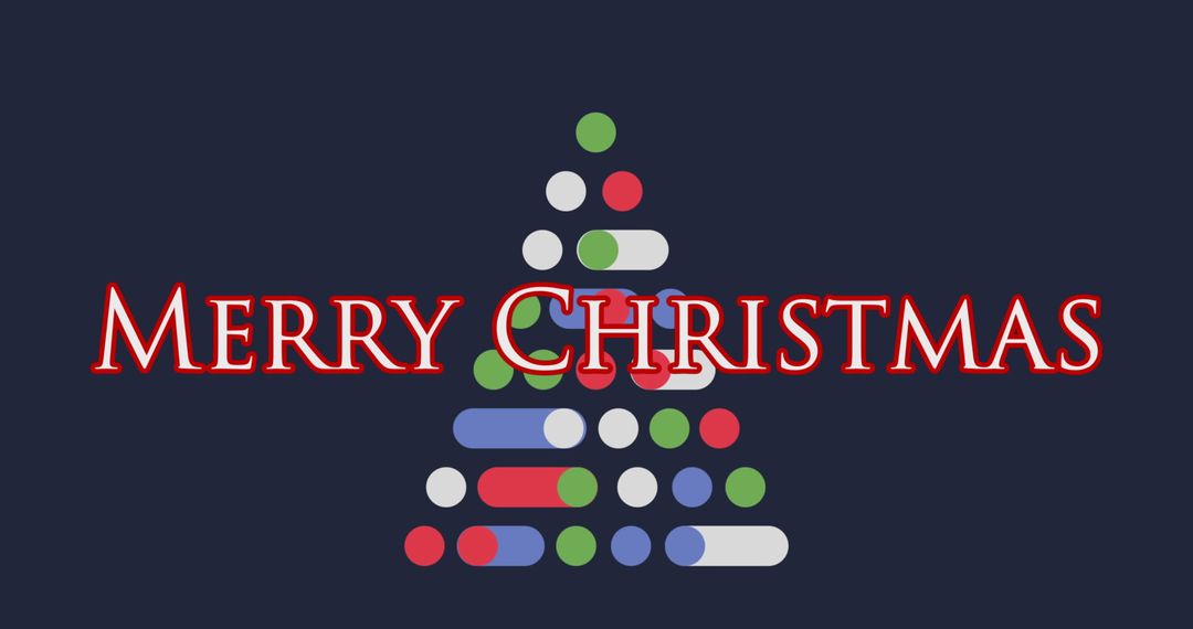 Merry Christmas Text on Geometric Tree Background