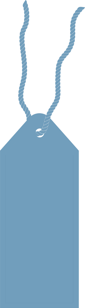 Blue Tag Label with Copy Space on Transparent Background