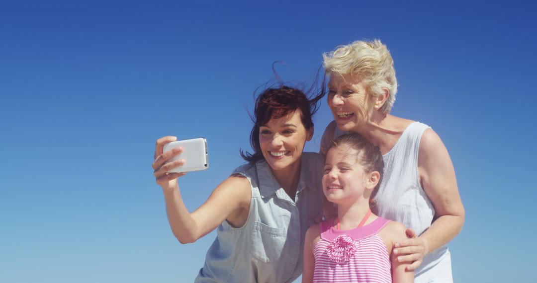 Three Generations of Women Enjoying Outdoor Selfie - Free Images, Stock Photos and Pictures on Pikwizard.com