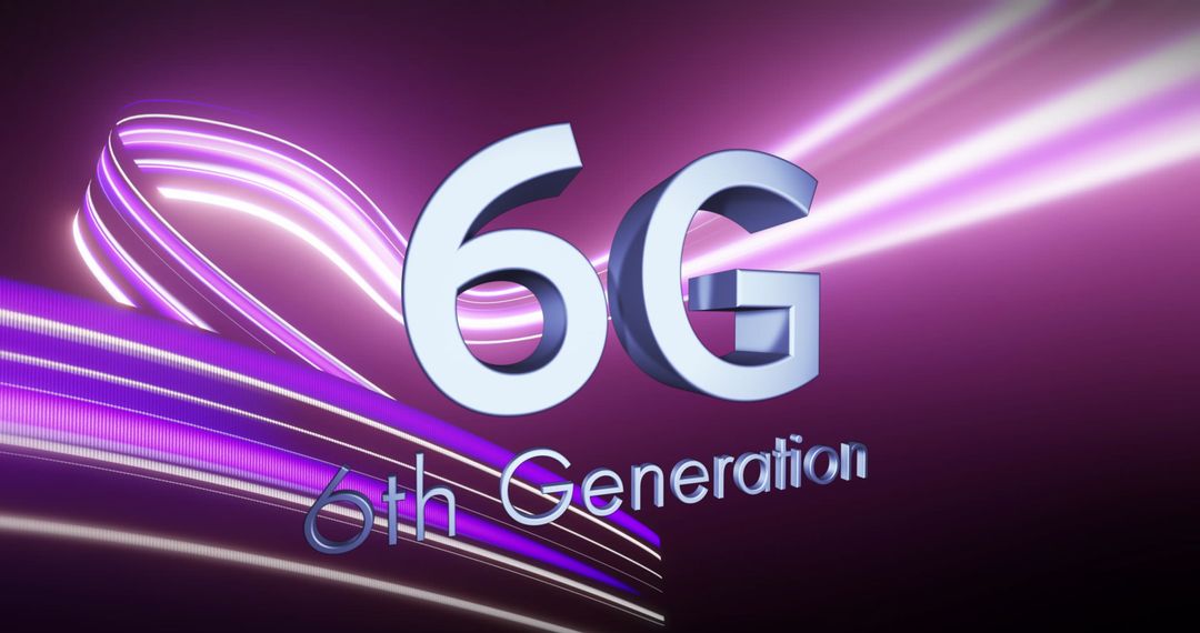 Decorative Abstract Shapes with 6G Technology Theme