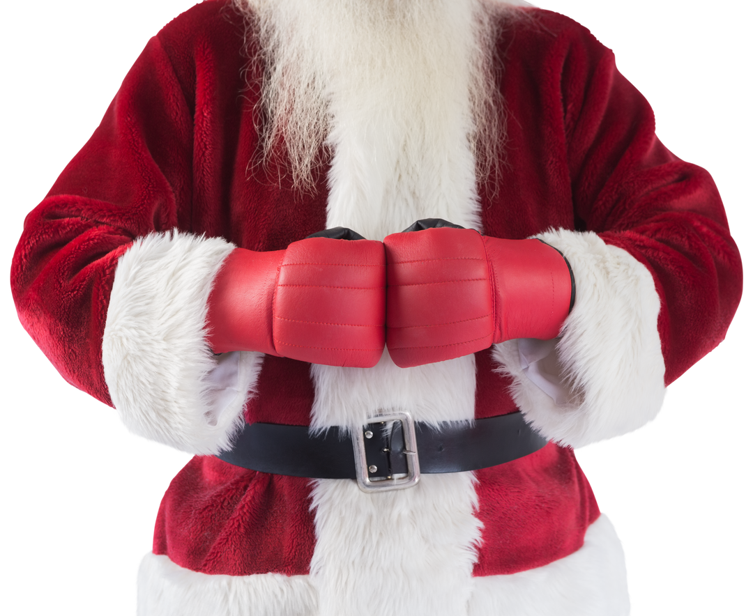 Midsection of Santa Claus in Boxing Gloves Transparent Background Ready for Christmas Competition - Download Free Stock Images Pikwizard.com