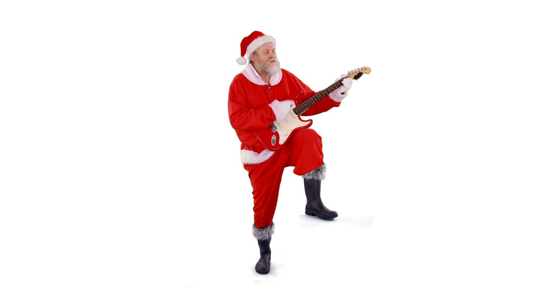 Santa Claus Playing Electric Guitar - Free Images, Stock Photos and Pictures on Pikwizard.com