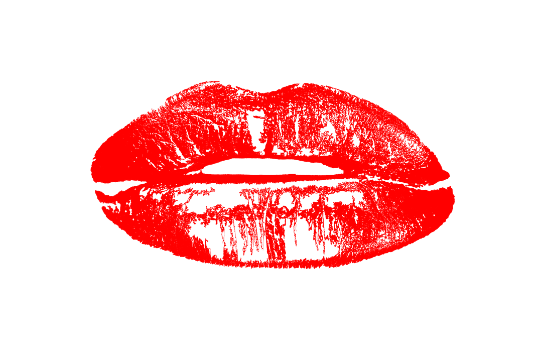 Close-Up Red Lips Transparent Background Illustration