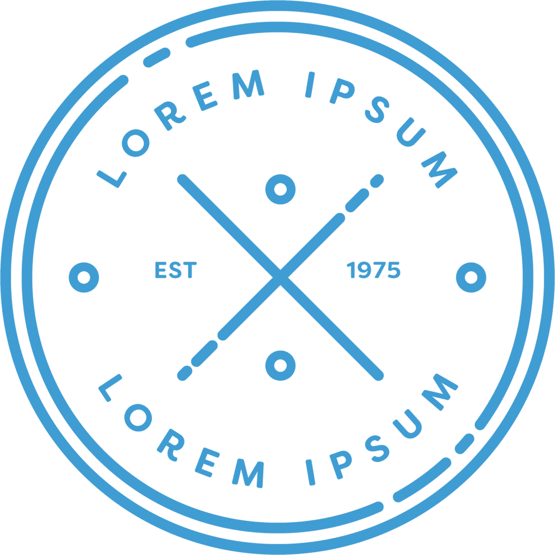 Blue Circular Badge on Transparent Background