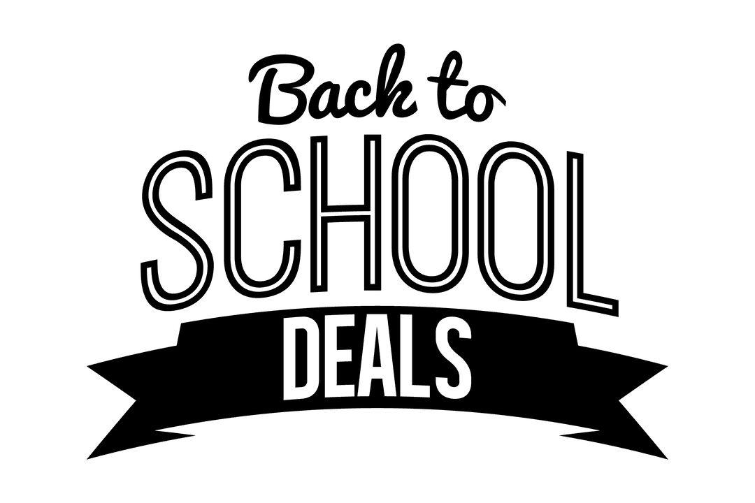 Back to School Deals Text Design on Transparent Background