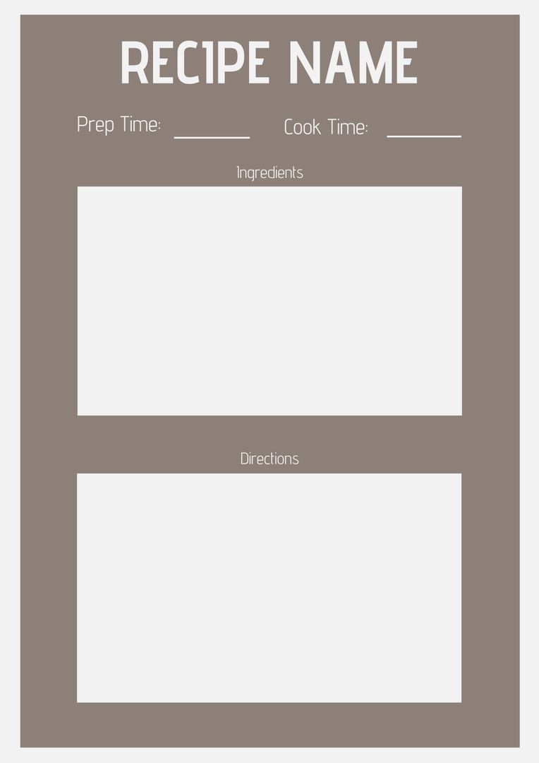 Minimalistic Recipe Template for Versatile Meal Planning - Download Free Stock Templates Pikwizard.com