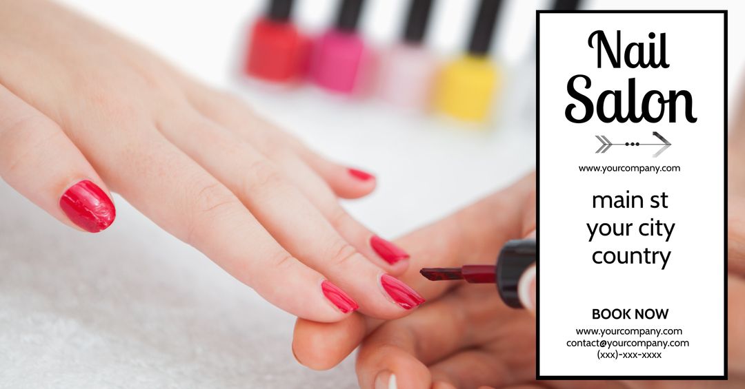 Close-Up of Manicurist Applying Red Nail Polish - Download Free Stock Templates Pikwizard.com