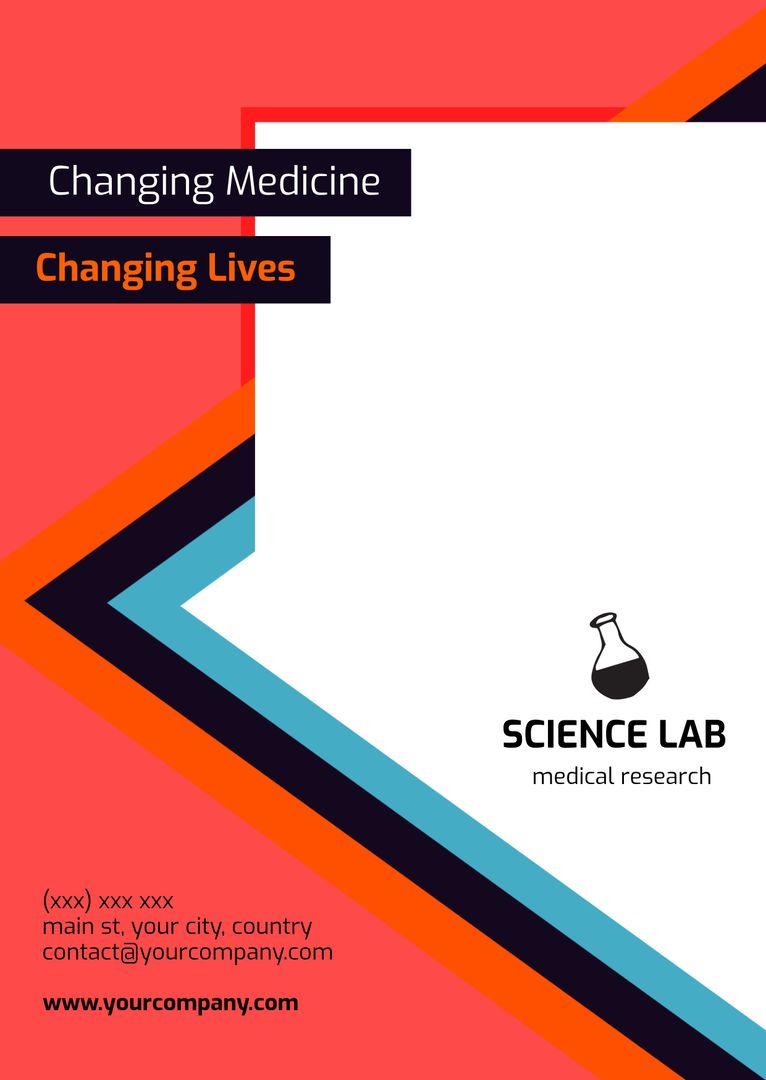 Innovative Medical Lab Poster Design with Geometric Elements