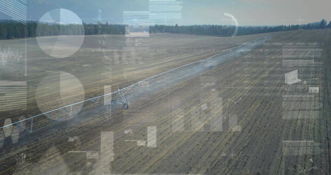 Center-Pivot Irrigation System with Digital Technology Overlays