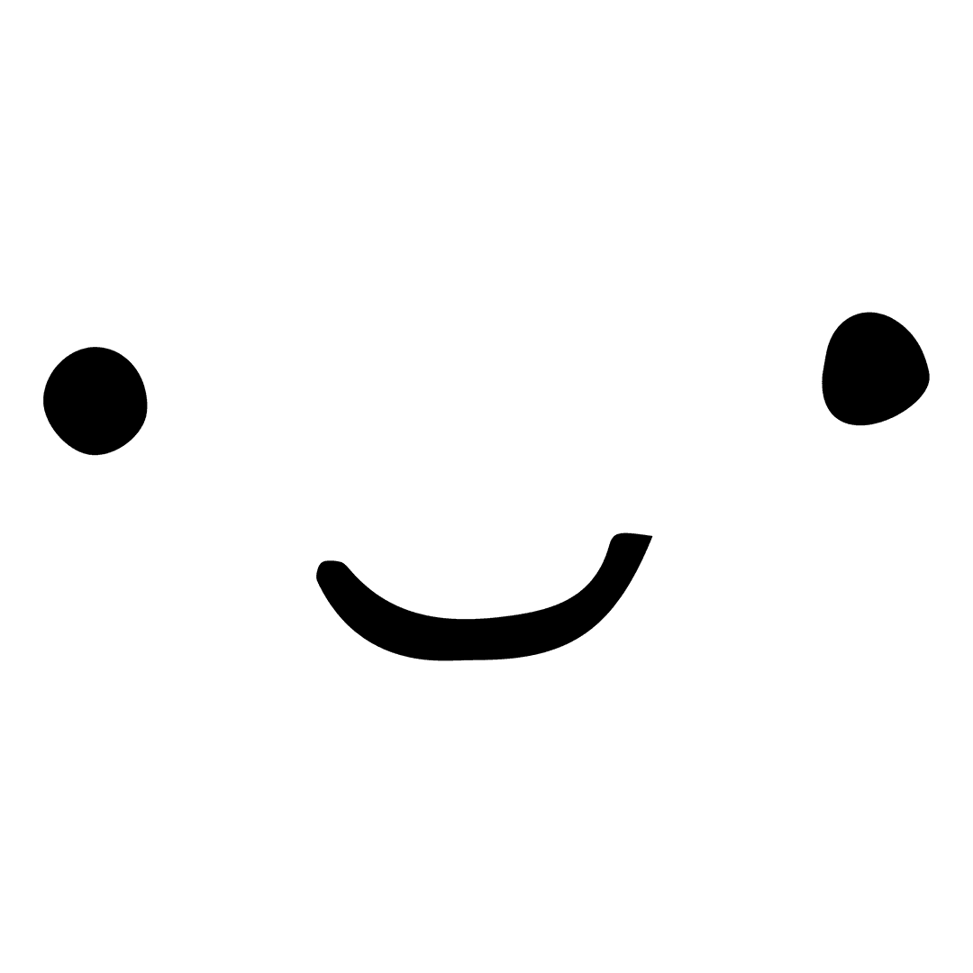 Minimalistic Smiling Face Expression on Transparent Background