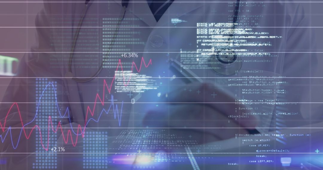 Healthcare Finance Fusion: Doctor Analyzing Data with Technology