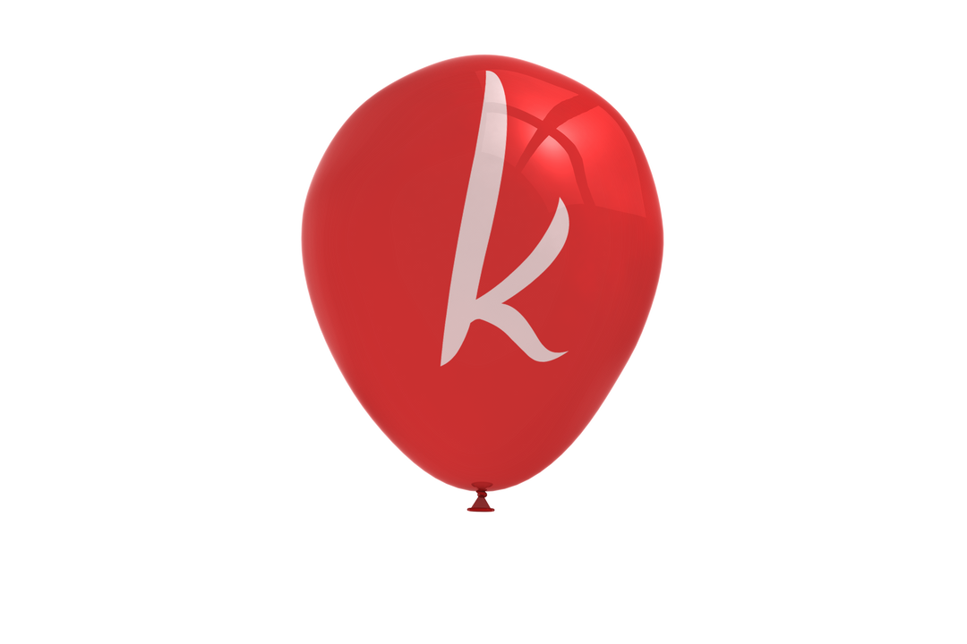 Floating Red Balloon with White Letter K on Transparent Background - Download Free Stock Images Pikwizard.com