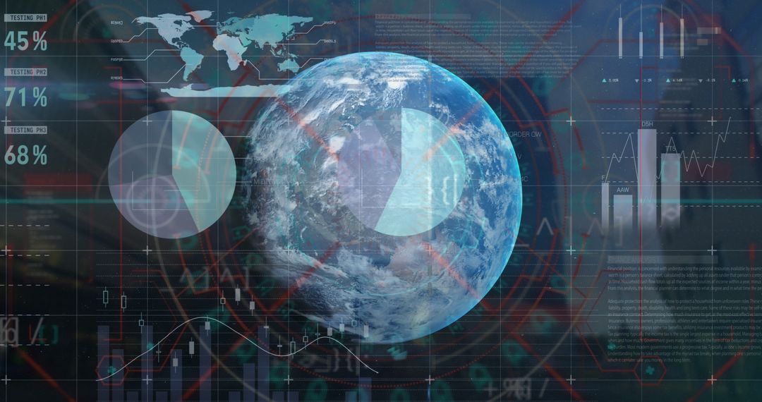 Global Financial Analysis with Digital Interface Elements