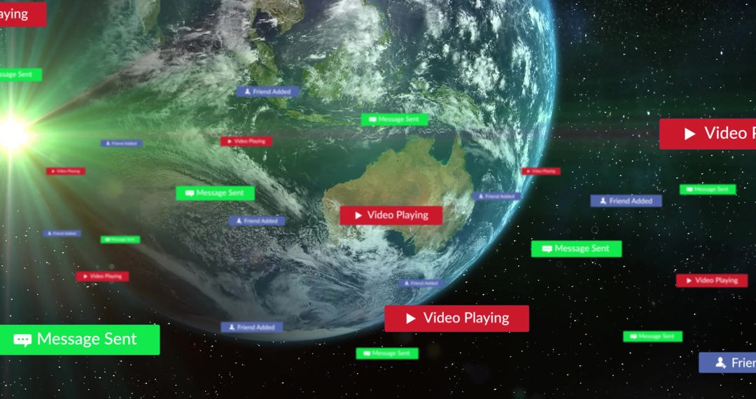 Global Social Media Activity Buzzing Around Planet Earth