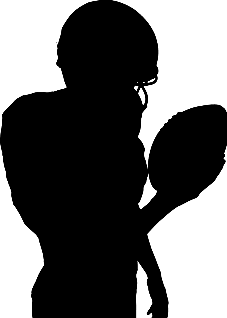 Dynamic Transparent Silhouette of American Football Player