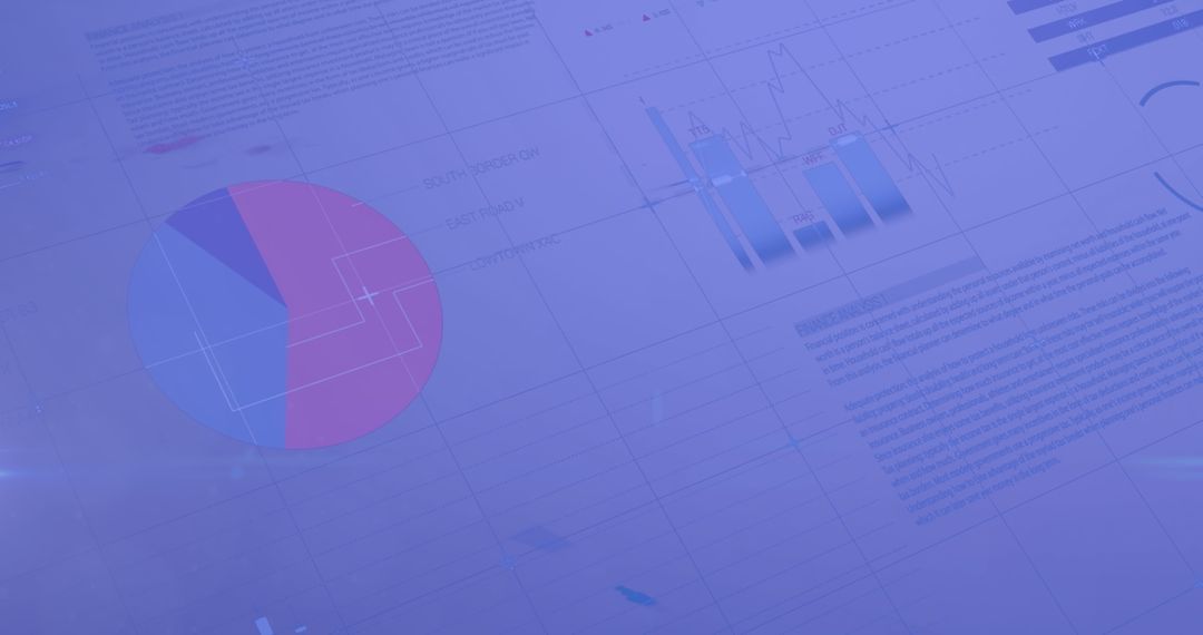 Financial Data Processing on Blue Background