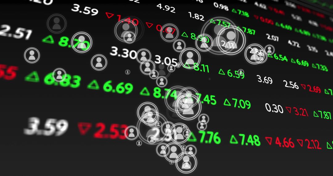 Analyzing Stock Market Data with Digital Human Interaction Icons