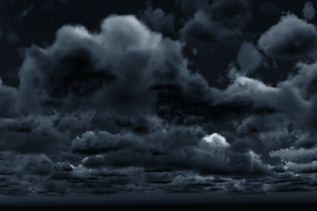 Dramatic Night Cloudscape with Dark Shadows