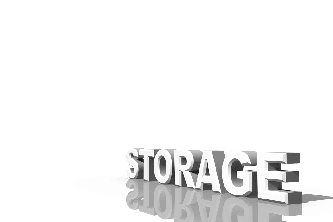 Transparent Storage Text with 3D Reflection Effect on Clear Background - Download Free Stock Images Pikwizard.com