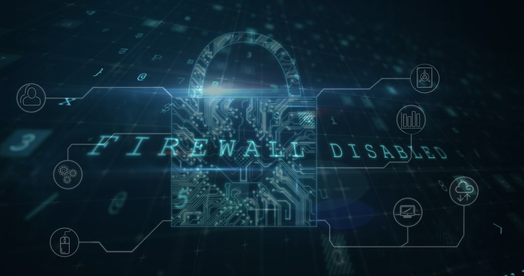 Digital Lock Concept with Firewall Disabled Notation