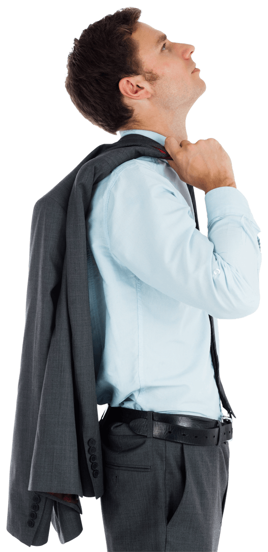 Transparent Background Businessman Resting with Jacket