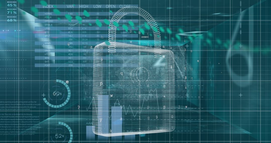 Digital Security Concept with Financial Data Overlay