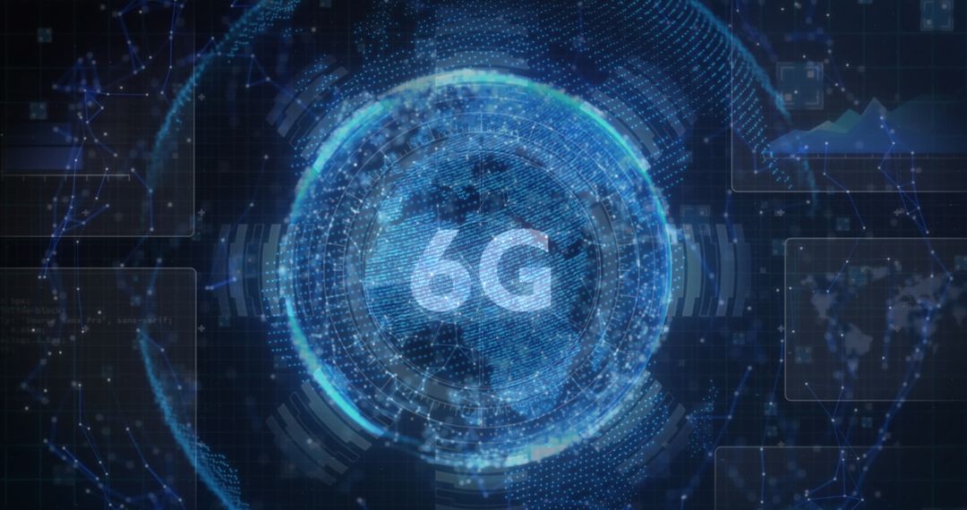 Futuristic 6G Technology Over Globe Concept
