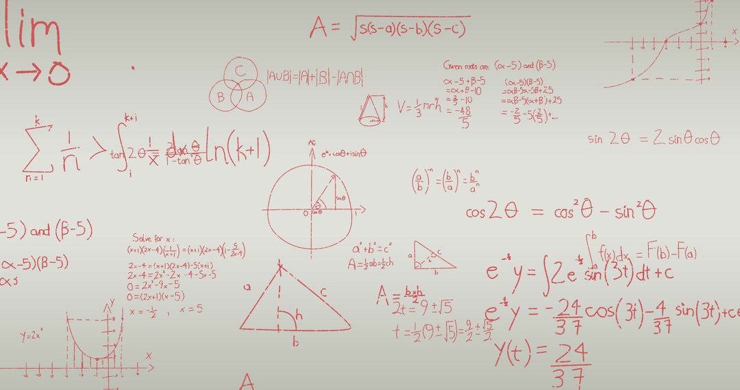 Complex Mathematical Equations Background theorems vectors symbols