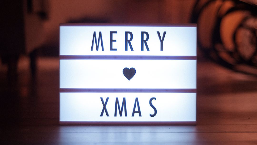 Lightbox Sign Displaying 'Merry Xmas' with Heart Emoticon - Free Images, Stock Photos and Pictures on Pikwizard.com