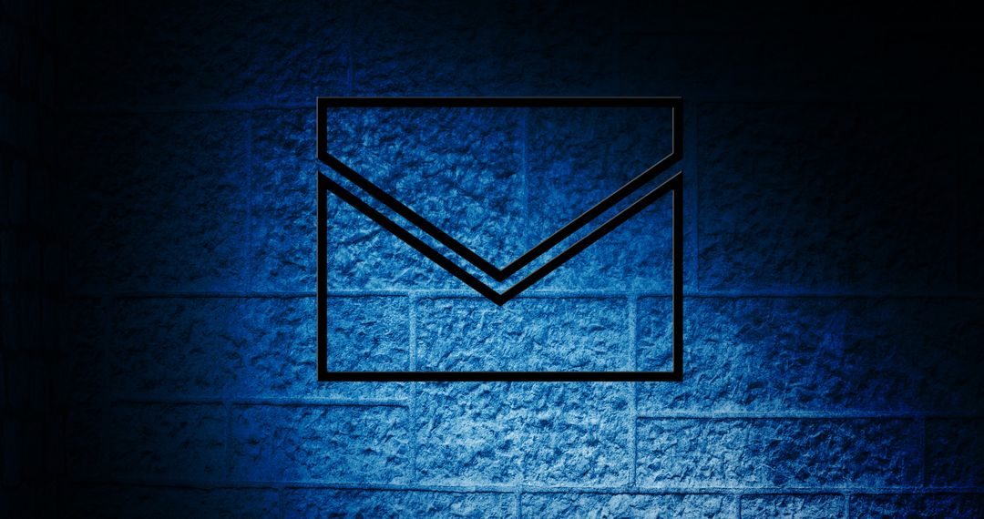 Glowing Neon Envelope Icon on Brick Wall for Communication - Free Images, Stock Photos and Pictures on Pikwizard.com