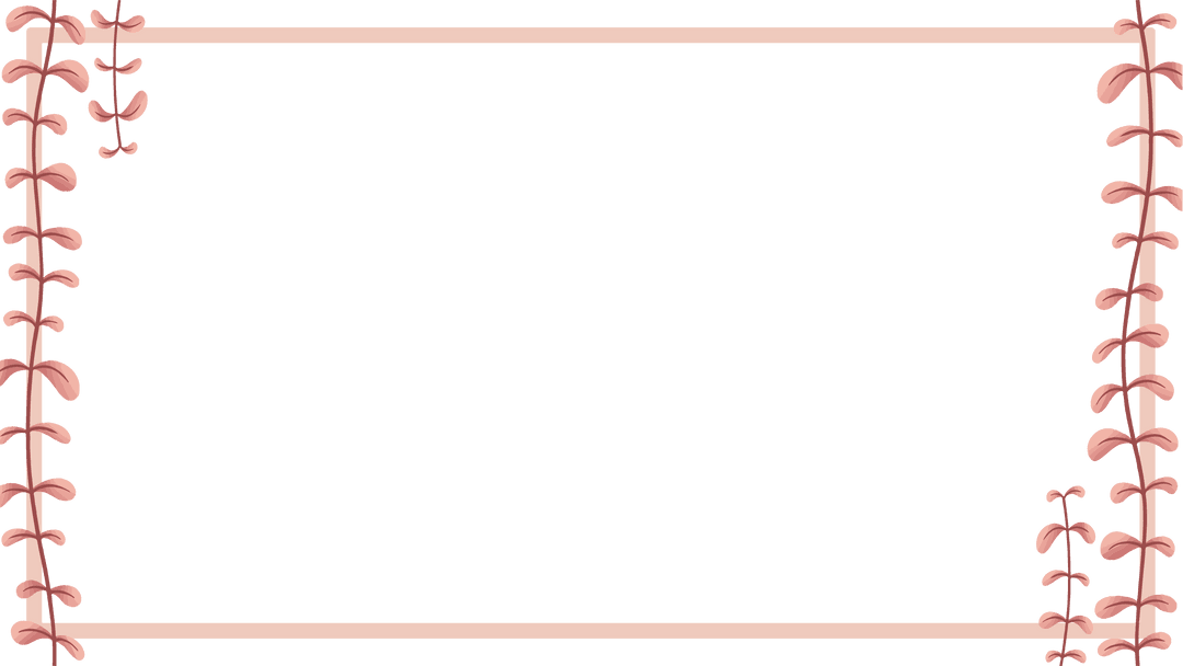 Transparent Pink Decorative Vine Frame Ornament Design