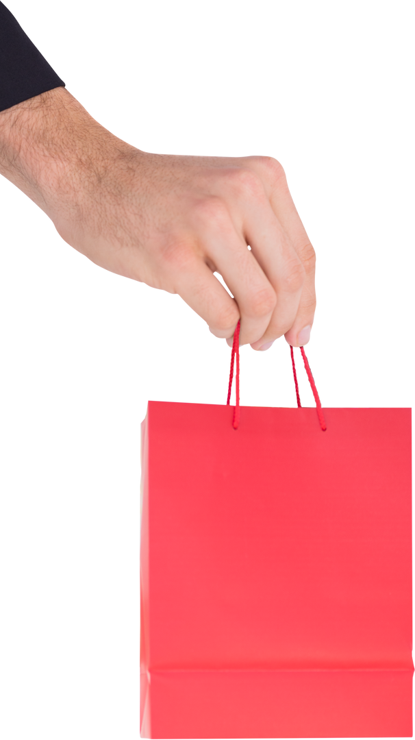 Close-Up Hand Holding Red Shopping Bag, Transparent Background, Isolated Vector - Download Free Stock Images Pikwizard.com