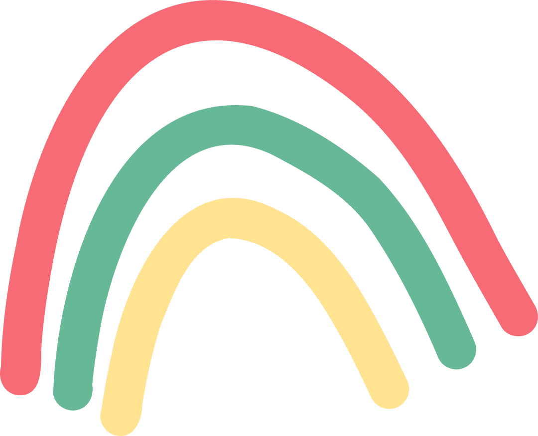 Abstract Pastel Rainbow Arcs on Transparent Background