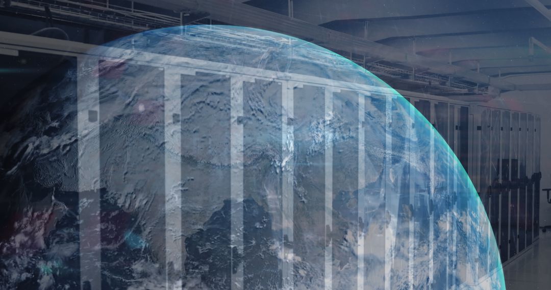 Global Connectivity: Earth and Technology in Futuristic Data Center