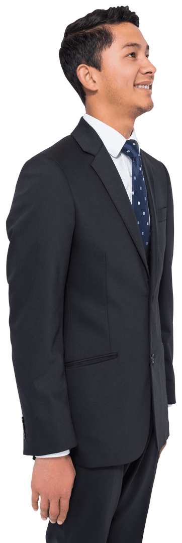 Biracial Businessman Smiling Confidently on Transparent Background