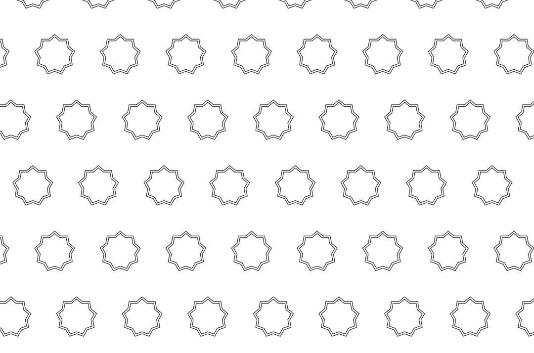 Pattern of Black Circle Stars on Transparent Background