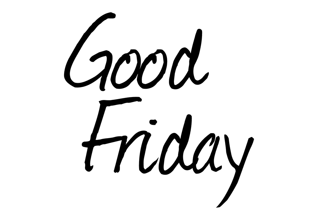 Good Friday Text Illustration on Transparent Background