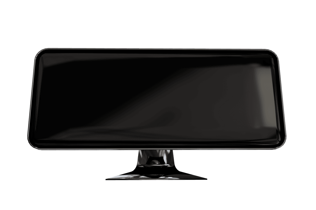 Realistic Computer Monitor Screen Digital Illustration on Transparent Background