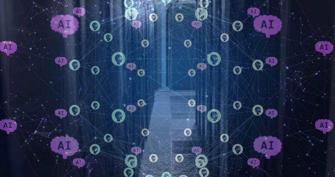 Artificial Intelligence Network on Digital Globe Overlay