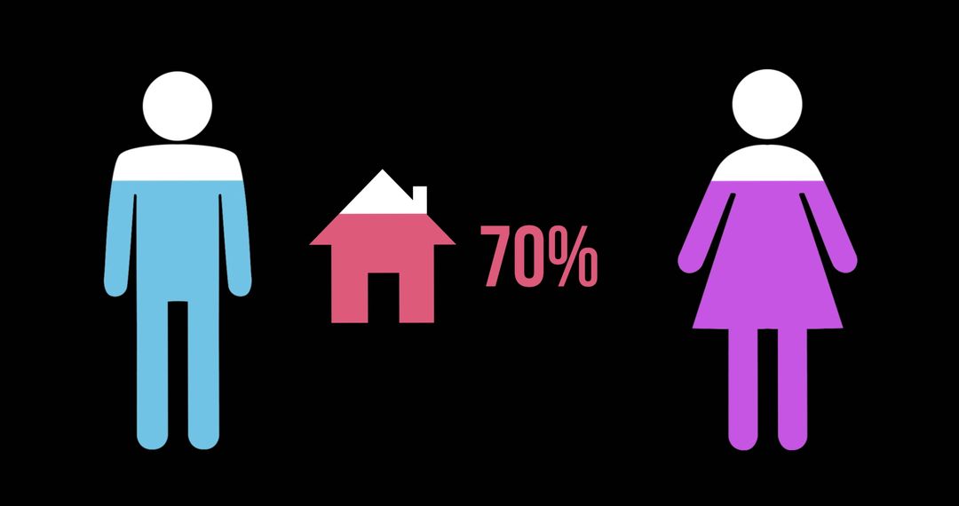 Infographic on Gender Distribution and Home Ownership Statistics